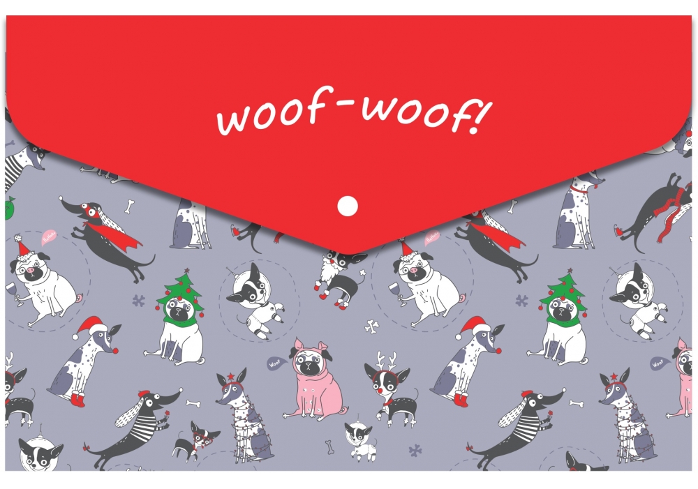 Папка-конверт А4 Pets на кнопці, непрозора, фактура «глянець»