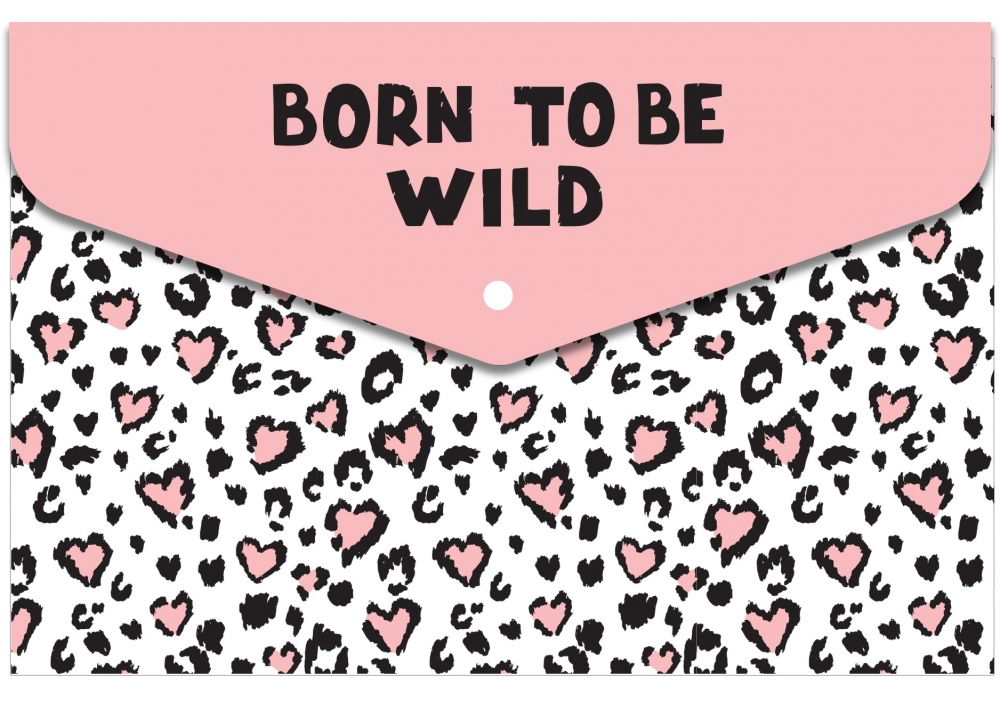 Папка-конверт А4 Wild на кнопці, непрозора, фактура «глянець»
