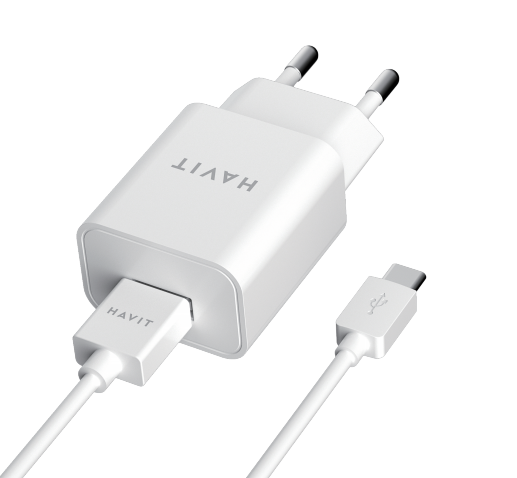 Зарядний пристрій USB+Type-C cable white