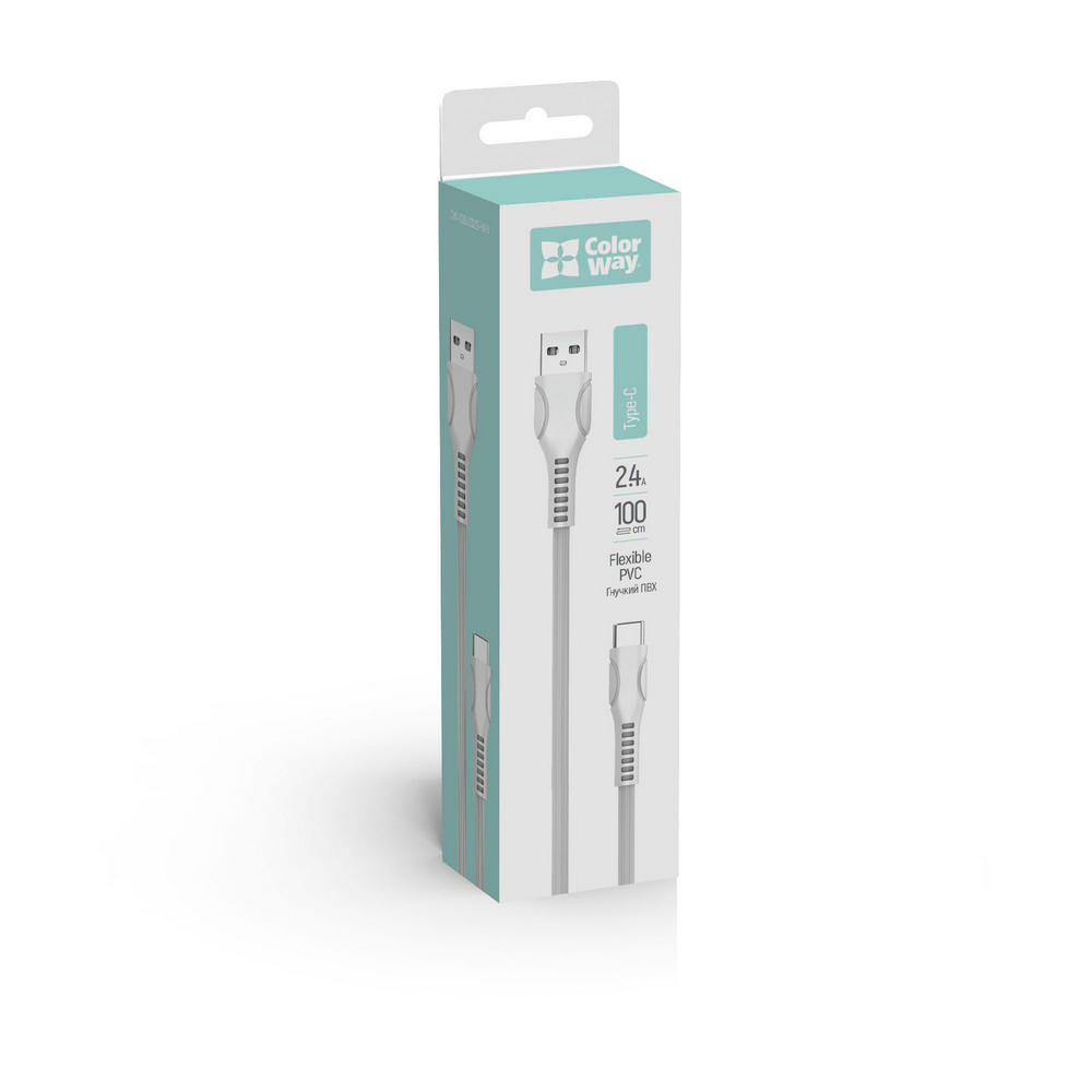 Кабель USB > Type-C 2.4А 1м white