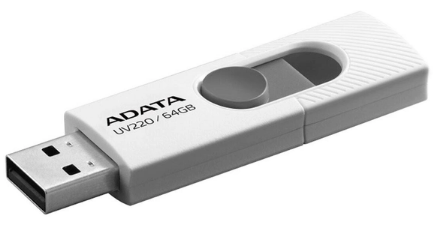 Флеш-пам`ять 64GB AUV 220 USB2.0 white/grey