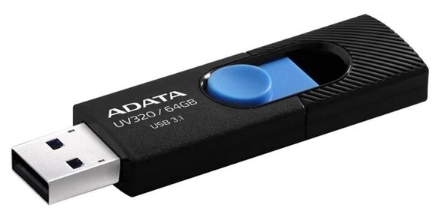 Флеш-пам`ять 64GB AUV320 USB3.0 black/blue