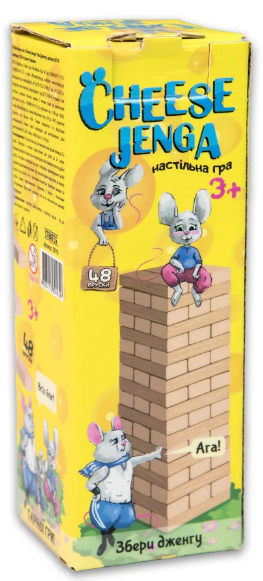 Гра Вежа «Cheese Jenga» 48 брусків, українською