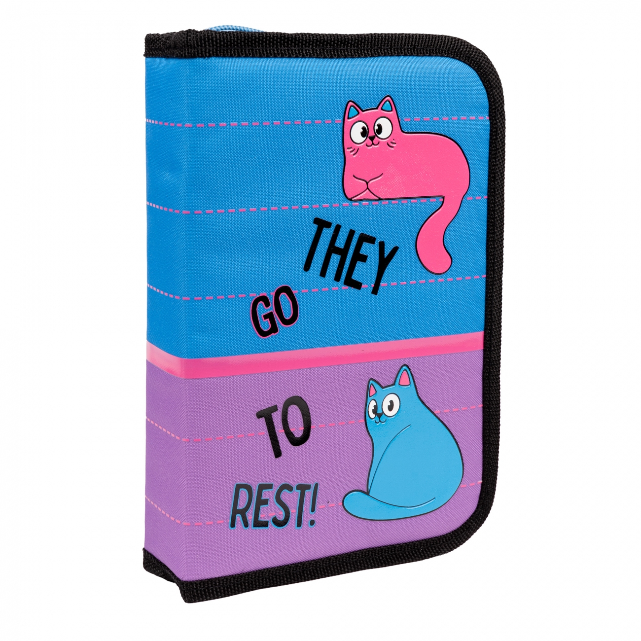 Пенал «1В» Pink and Blue тв., одинарний, 2 клапани