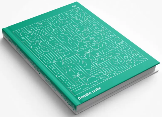 Блокнот А5 64 аркуші крапка «Two in one. Doodle Note» green