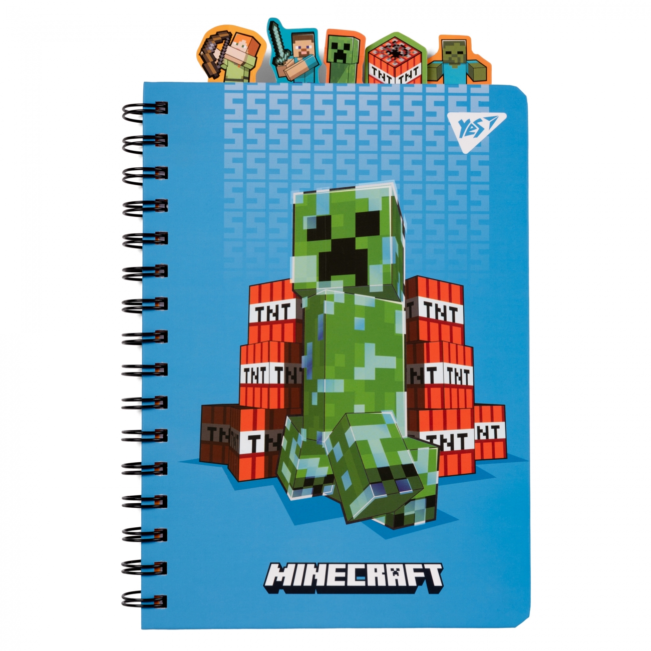 Блокнот пруж. подв. А5 80 аркушів Minecraft, з фігурним розділювачі