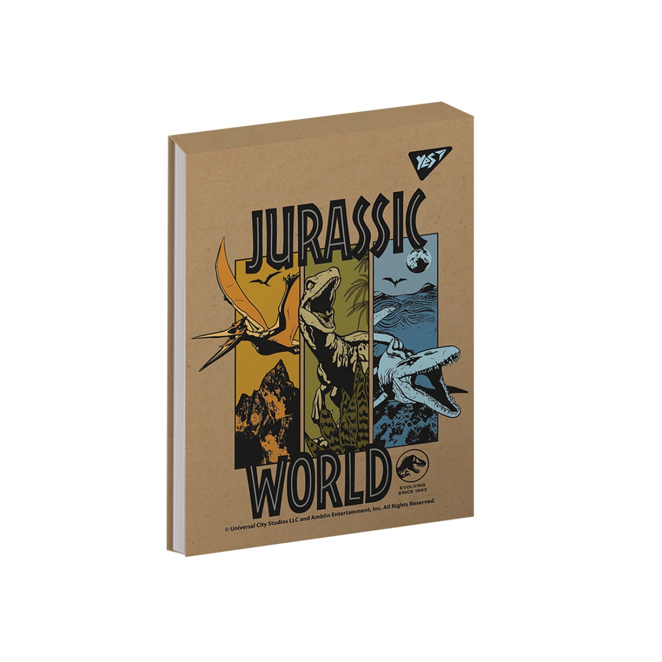 Блокнот А6 80 аркушів клітинка білила, крафт Jurassic World