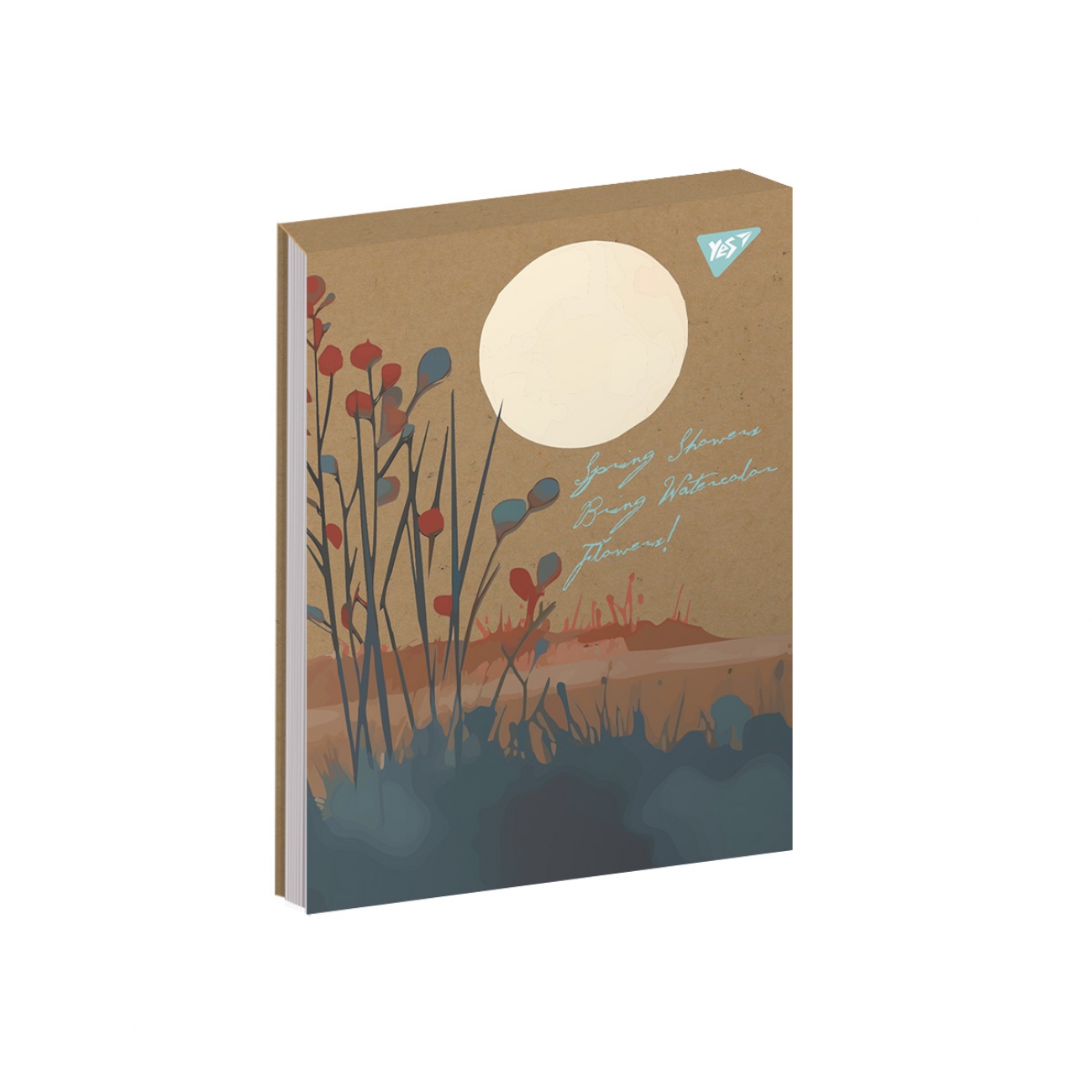 Блокнот А5 80 аркушів клітинка білила, крафт Perfect spring