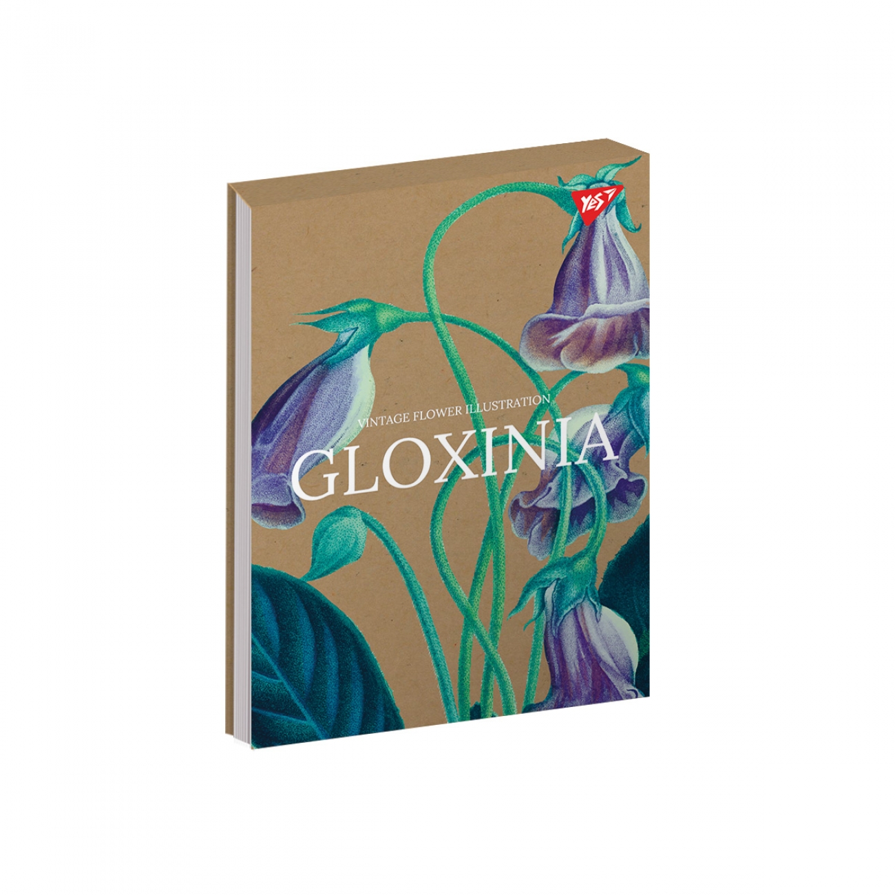 Блокнот А5 80 аркушів клітинка білила, крафт Vintage flower