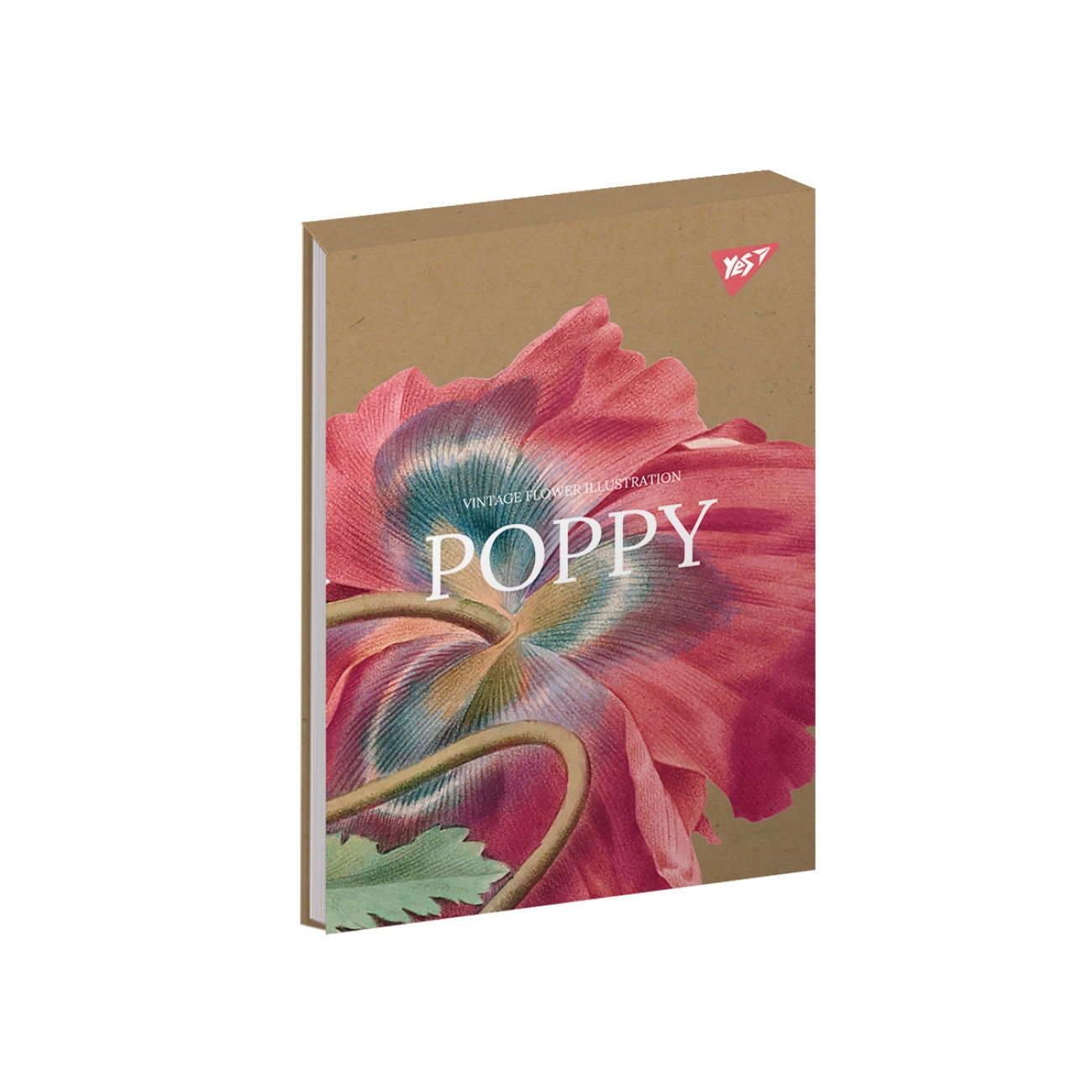 Блокнот В6 80 аркушів клітинка білила, крафт Vintage flower