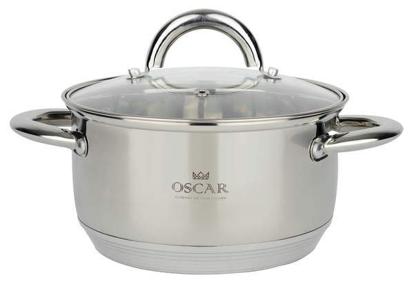 Каструля з нержавіючої сталі «Oscar Chef» 18см 2,6л з кришкою