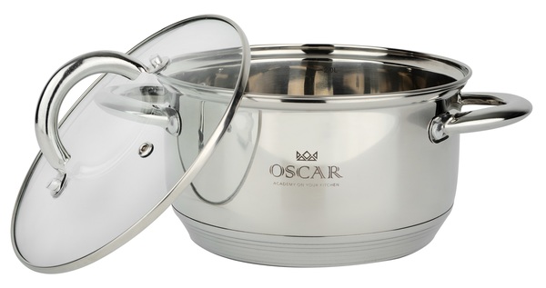 Каструля з нержавіючої сталі «Oscar Chef» 20см 3,6л з кришкою