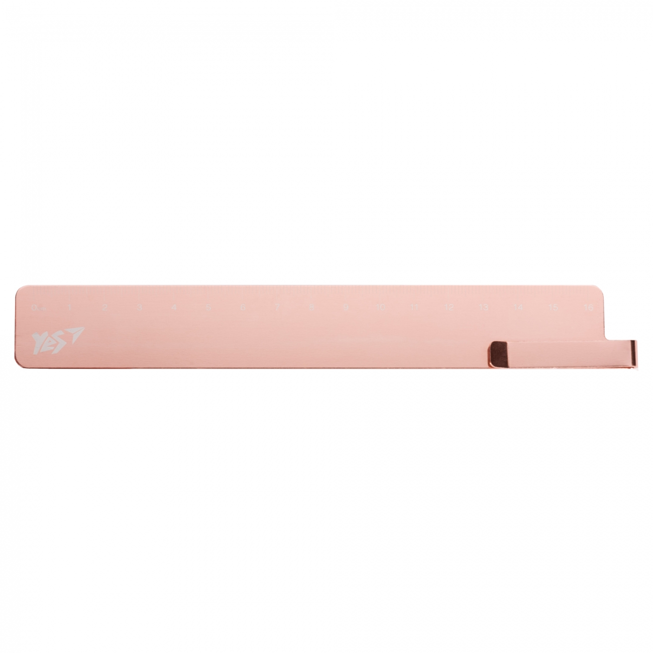 Лінійка-закладка 16см металева Rose Gold непрозора