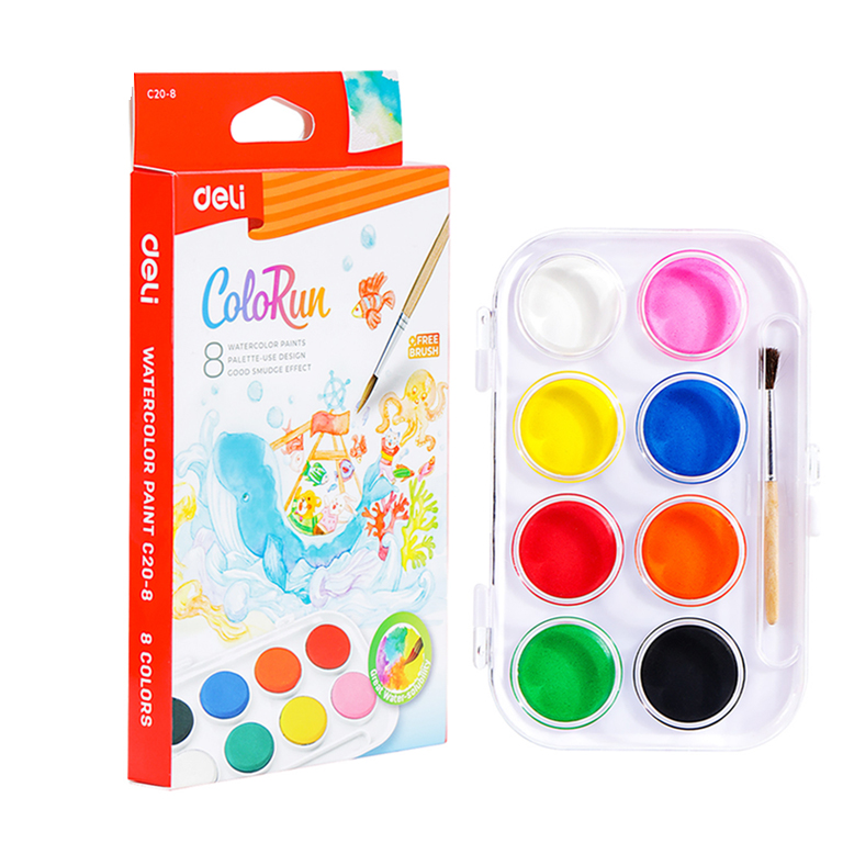 Акварель 8 кольорів «Color ran» картонна/уп., б/п