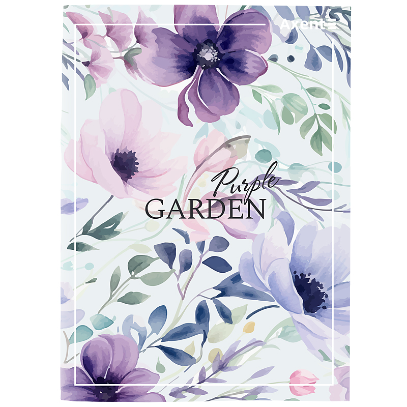 Зошит А4 96 аркушів клітинка м'яка обкладинка Purple Garden