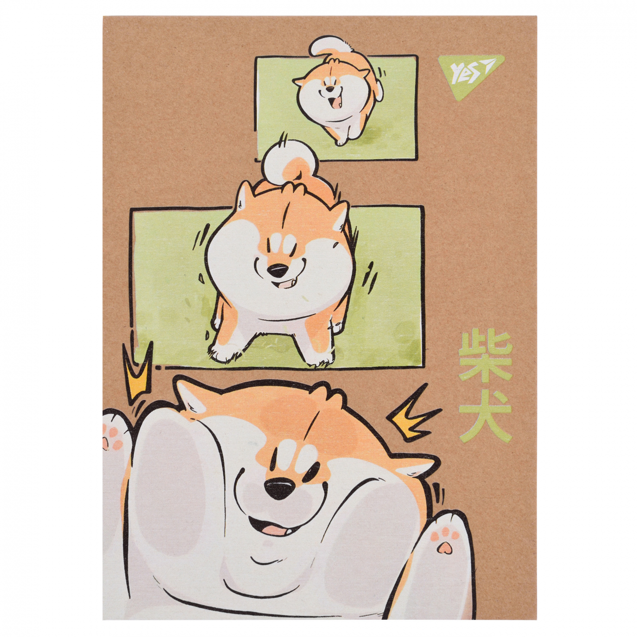 Блокнот А6 80 аркушів клітинка білила, крафт Animals. Corgi