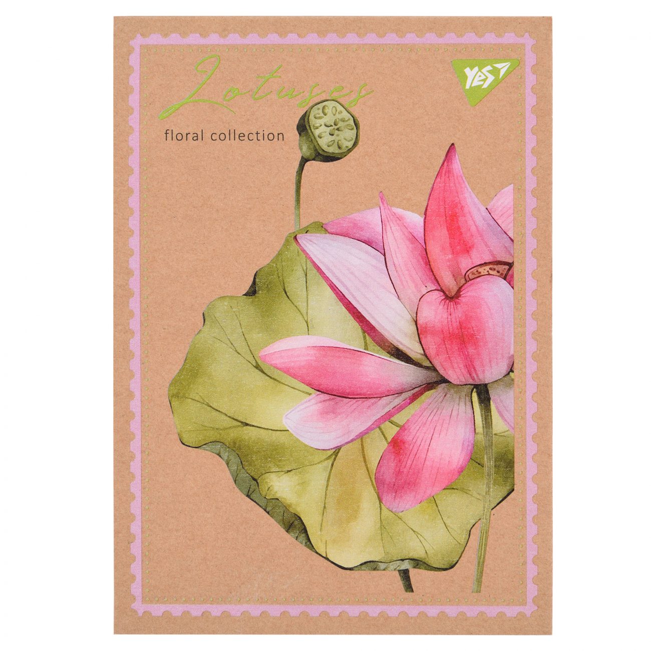 Блокнот А6 80 аркушів клітинка білила, крафт Flowers