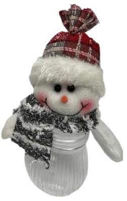 Банка новорічна для подарунків пластикова«Santa Snowman» 22см 2 види