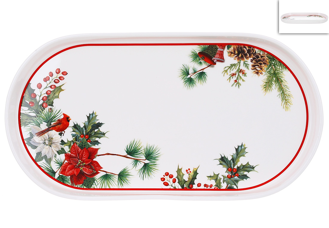 Блюдо керамічне Christmas30,5×16×2,5см