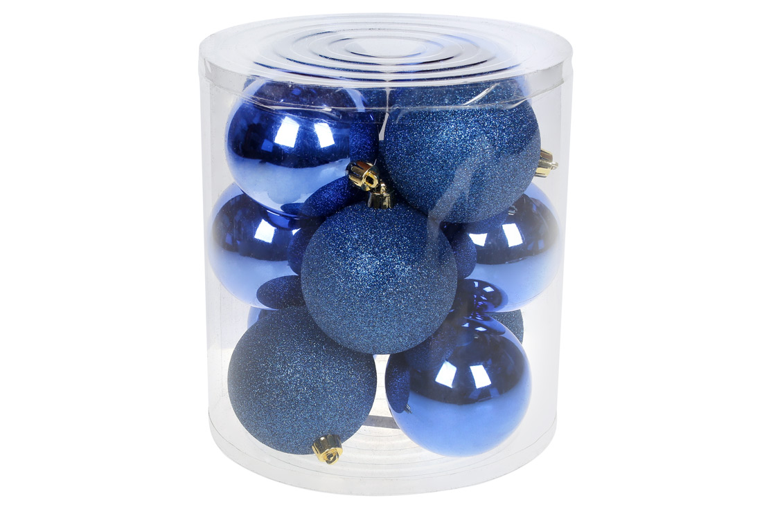 Набір куль пластикових в колбі 8см 12 шт королівський синій