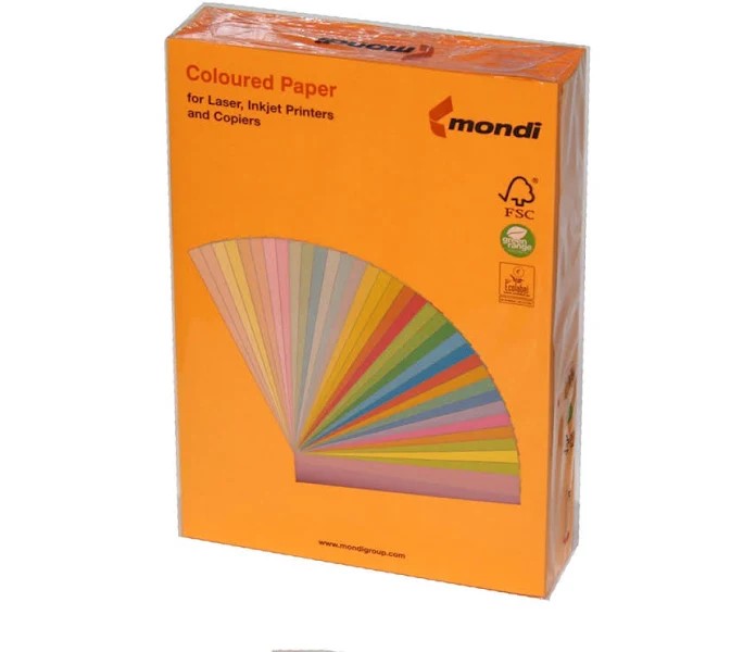 Папір кольоровий А4 80г/м неон Mondi Coloured Neon orange (помаранчевий)