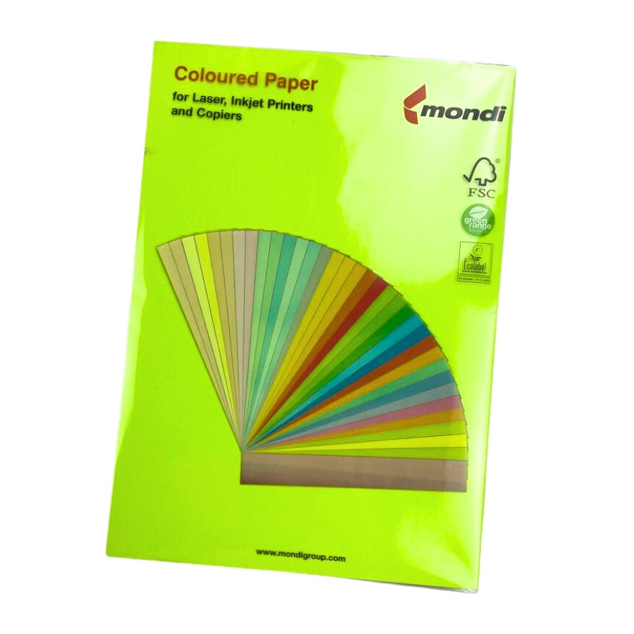 Папір кольоровий А4 80г/м неон Mondi Coloured Neon green (зелений)