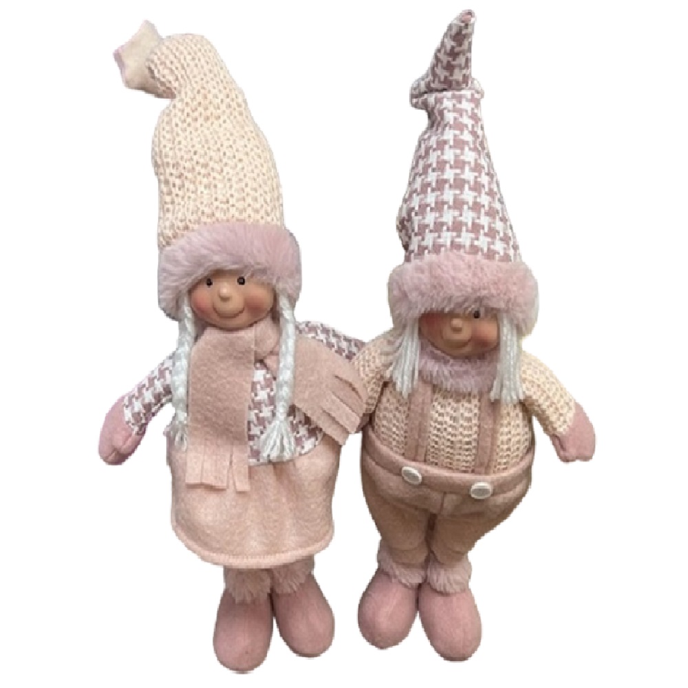 Фігурка новорічна «Doll» 43см рожева
