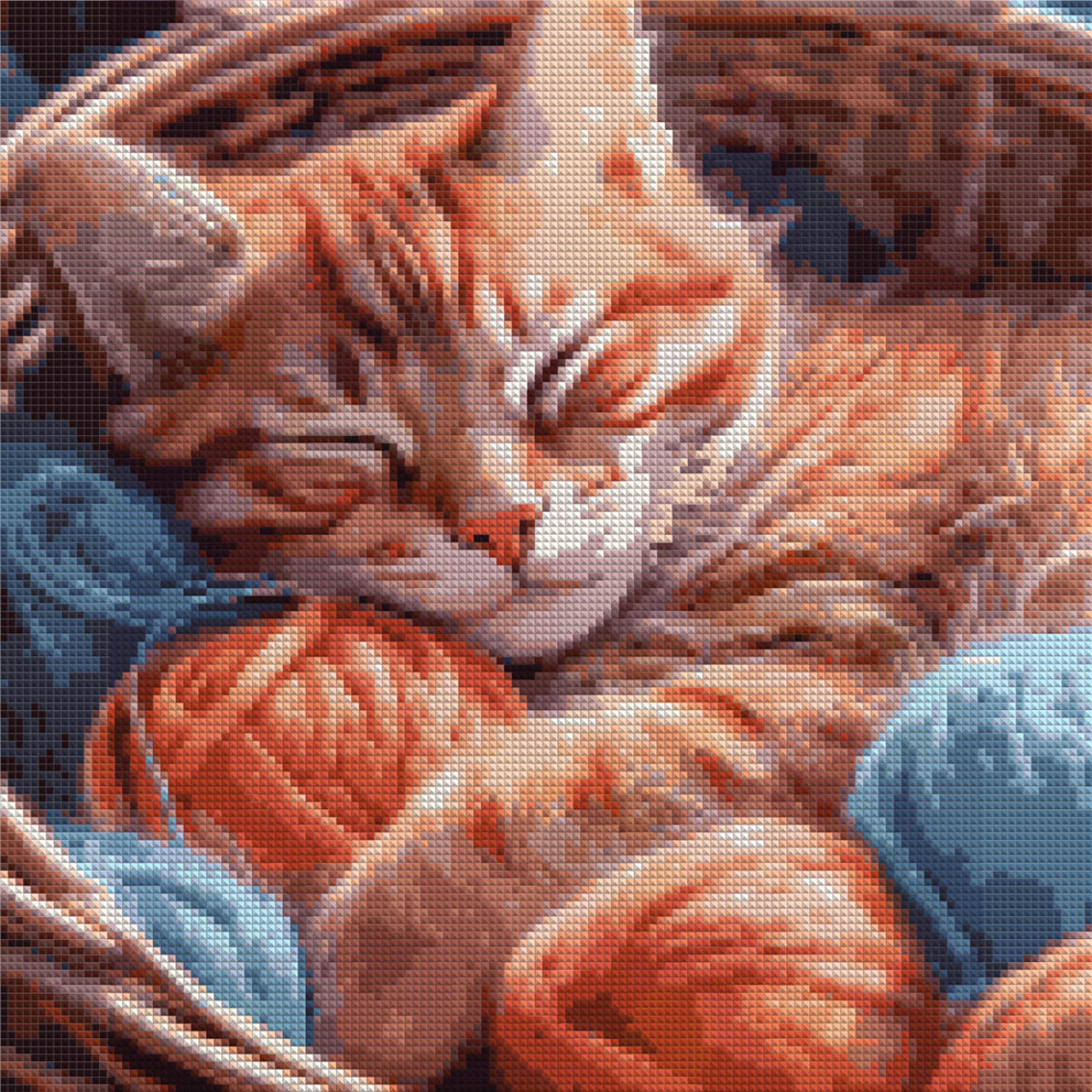 Алмазна мозаїка Спляче кошеняя 40×40см