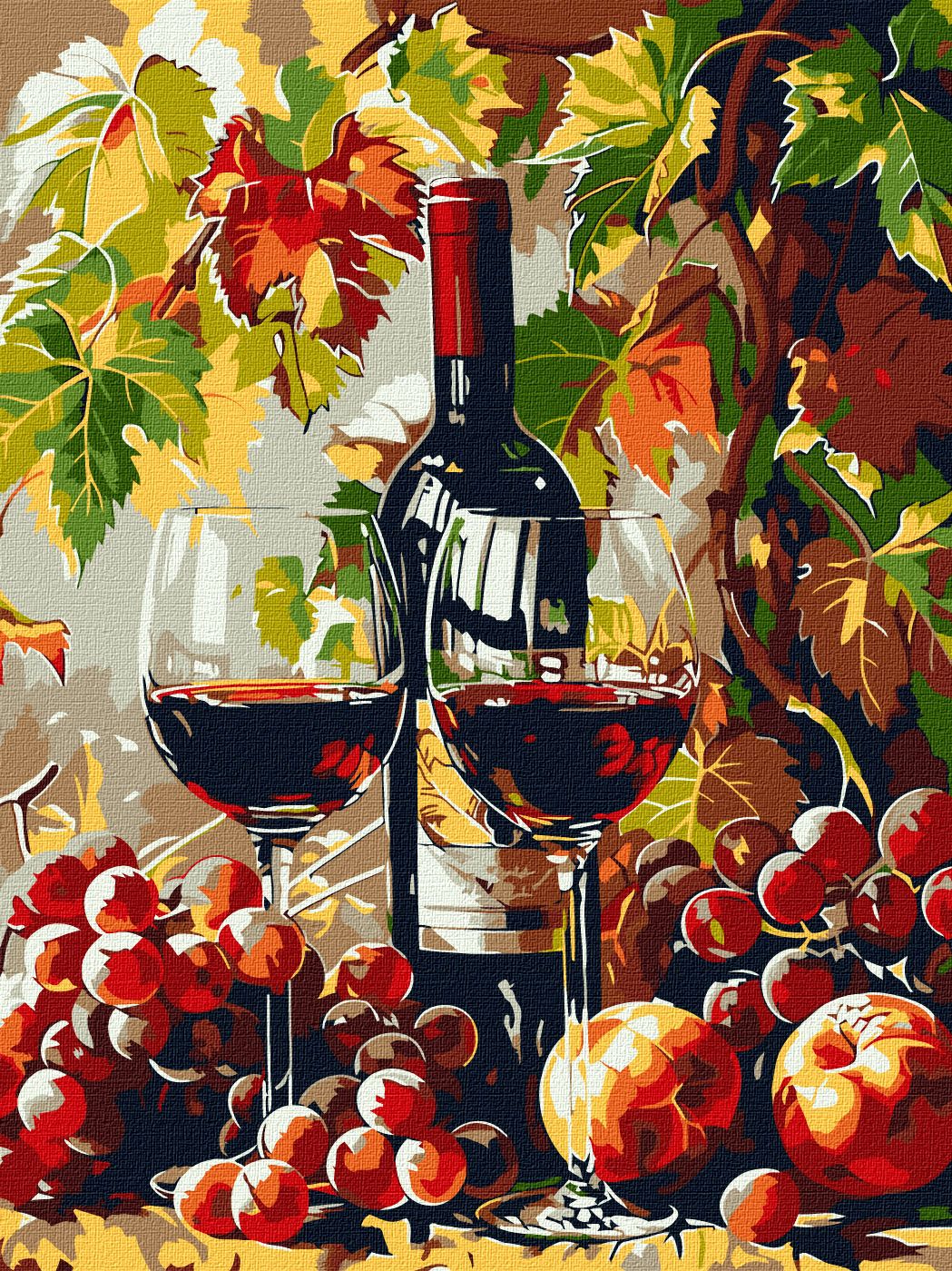 Картини по номерах акрилові «Осіннє вино» 30×40см