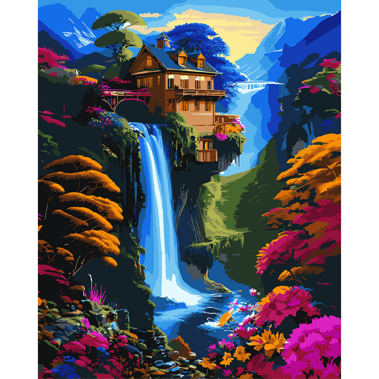 Картини по номерах «Казковий водоспад» 40×50см