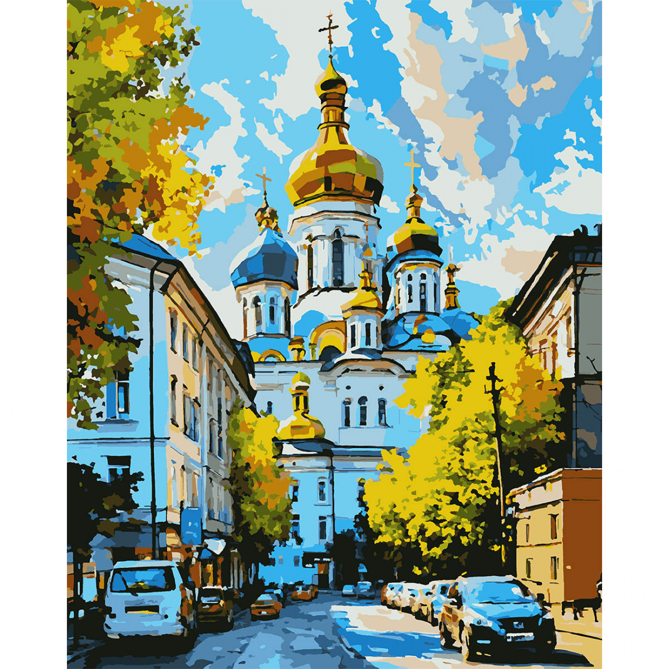Картини по номерах «Ранок у Києві» 40×50см