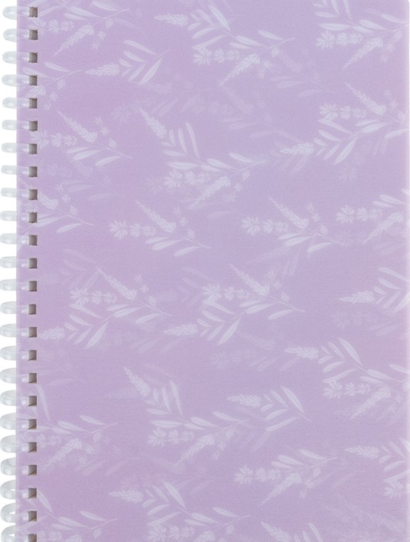 Блокнот пруж. бок. А5 80 аркушів клітинка пластиковий обкладинка Lavender 1″