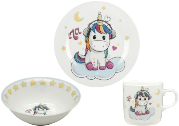Сервіз дитячий керамічний 3 предмети «Luminarc. Little Unicorn»