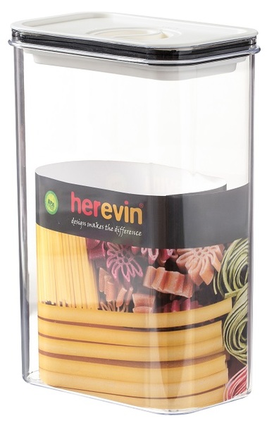 Контейнер для харч. прод. пластиковий«HerevinCanister-VacuumLid-White»2,5л вакум. кр.