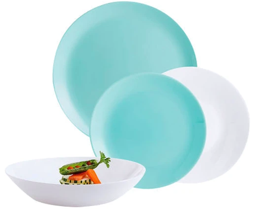 Сервіз столовий скло 18 предметів «Luminarc.Diwali Light Turquoise&White»