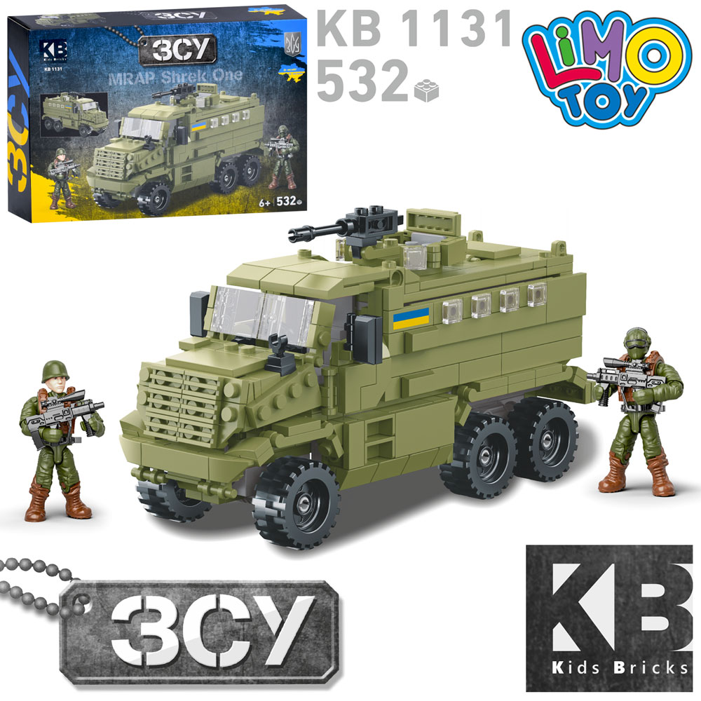 Конструктор Військова машина, фігурка, 532дет, в коробці, 32×22×6см