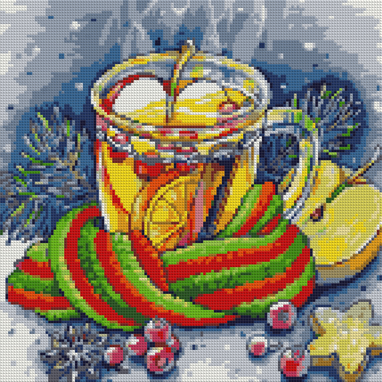Алмазна мозаїка Ароматний чай 40×40см, на підрамнику