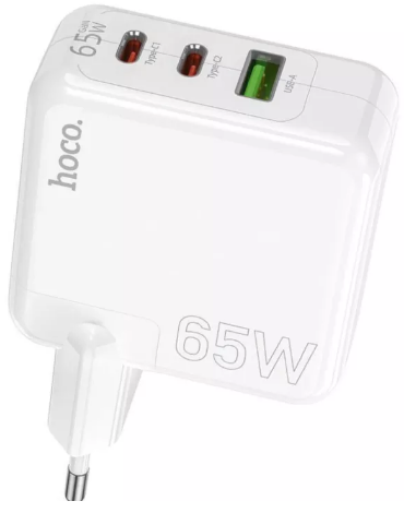 Зарядний пристрій швидка зарядка 2USB 65W USB+Type-C+Type-C white