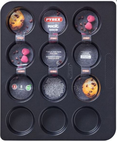 Форма для випічки «Pyrex Magic» металева, для кексів, 12 порцій /6398/6399