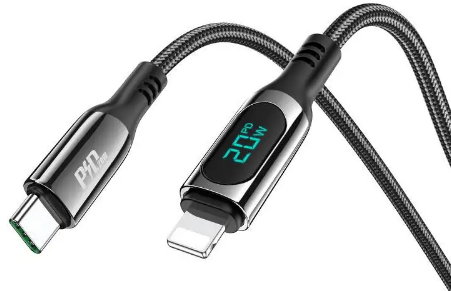 Кабель Type-C > lightning U115 1,2м 3A 20w black