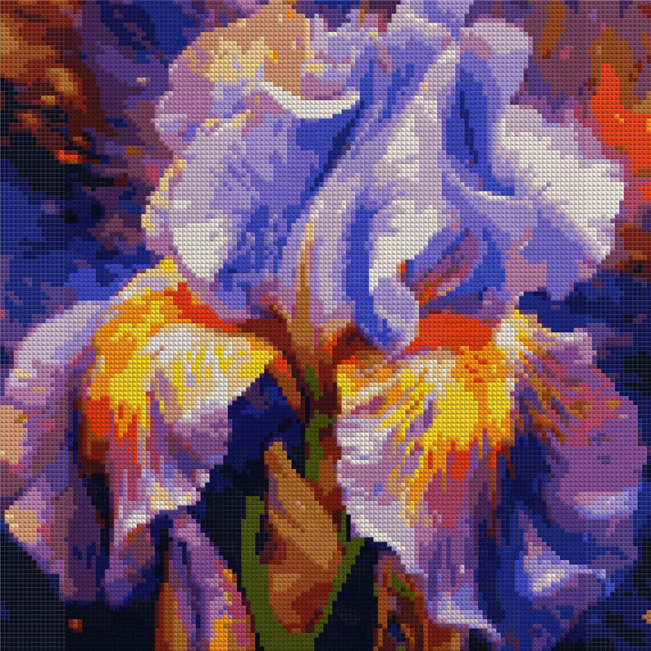 Алмазна мозаїка Яскравий ірис 40×40см