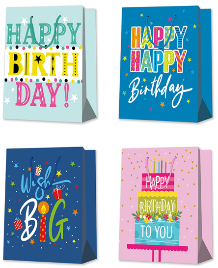Пакет подарунковий паперовий «Happy Birthday» 26×32×12см, 96-42L хлопчик/дівчинка