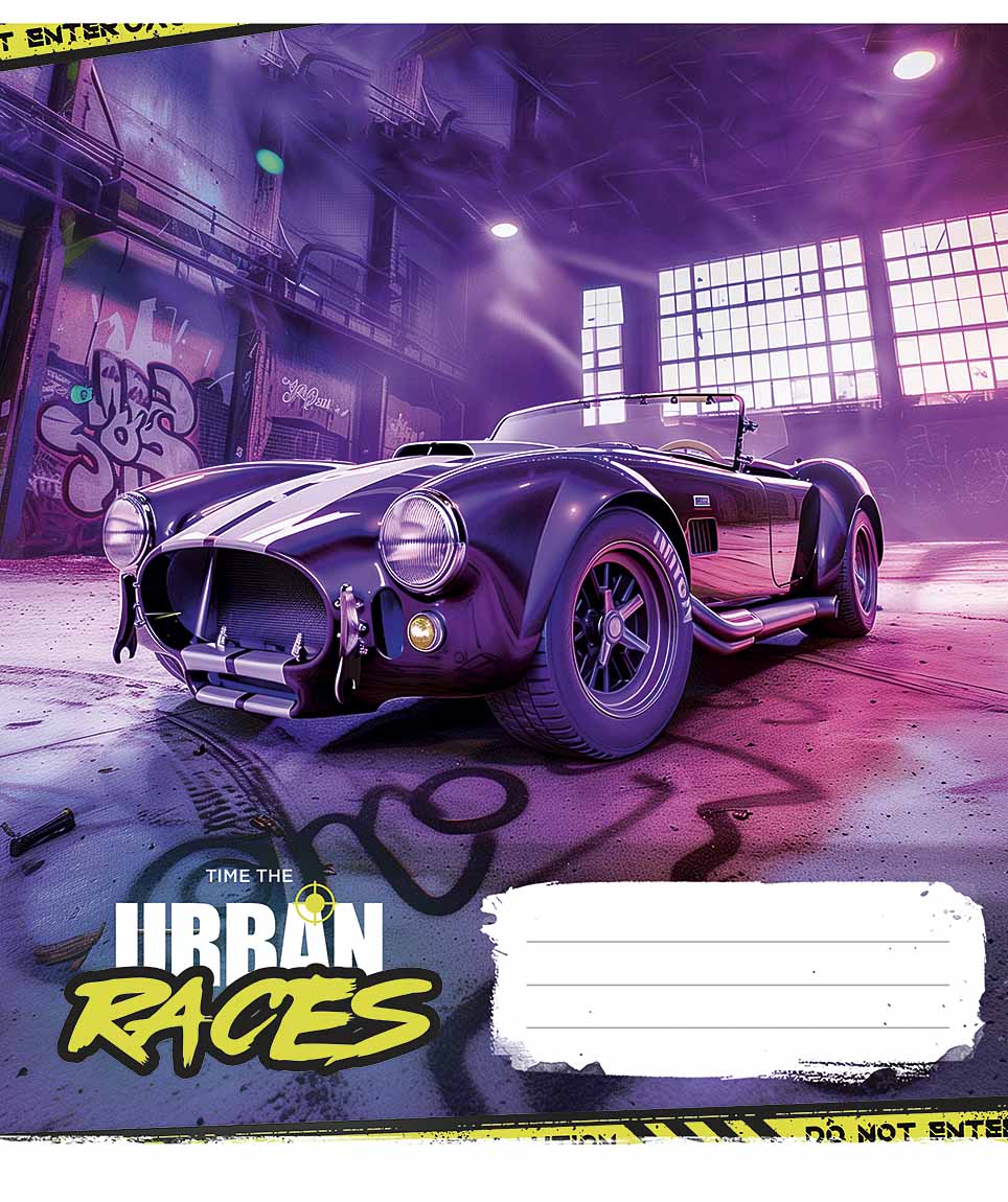 Зошит 36 аркушів клітинка «Time the urban races» ВД-лак