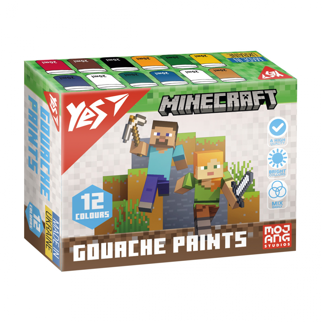 Гуаш Minecraft 12 кольорів 20мл