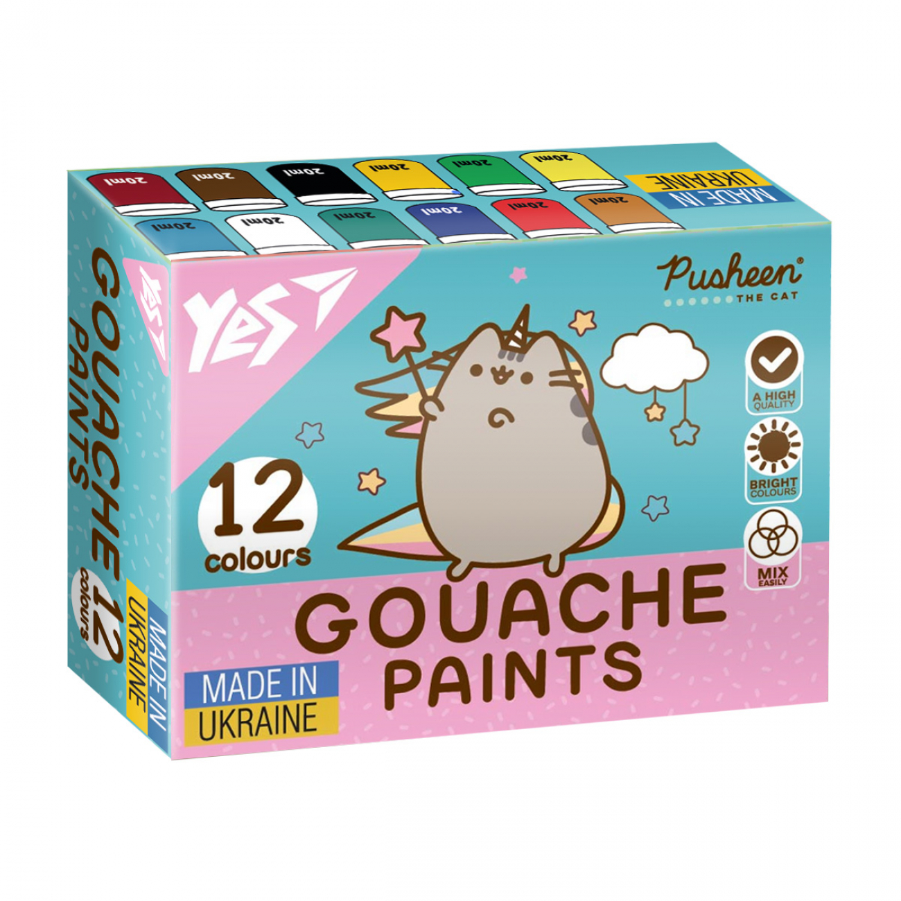 Гуаш Pusheen 12 кольорів 20мл