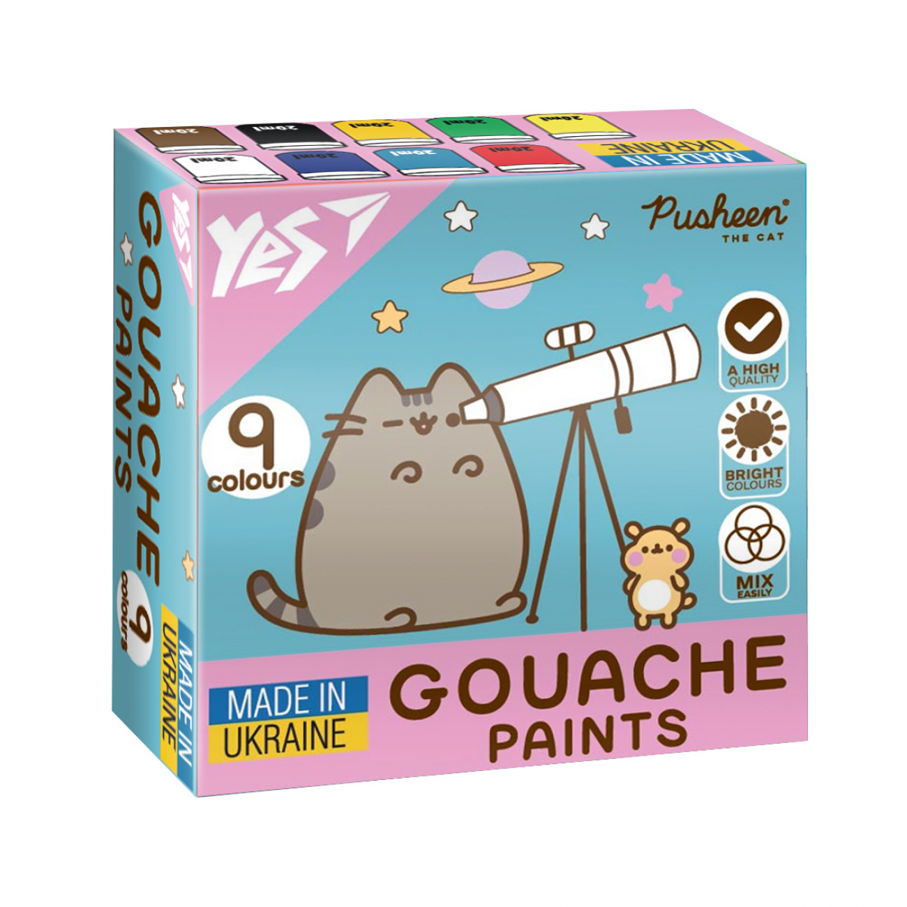 Гуаш Pusheen 9 кольорів 20мл