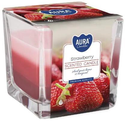 Свічка з ароматом snk80-73 8×8×8см h-32см Strawberry