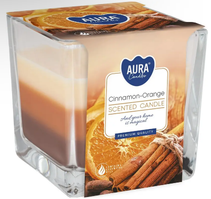 Свічка з ароматом snk80-159 8×8×8см h-32см Cinnamon-Orange