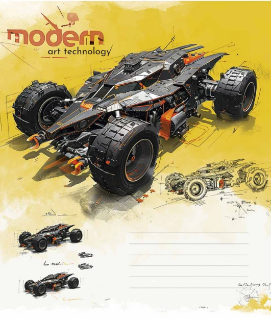 Зошит 24 аркуші лінія «Modern Art, Technology» ВД-лак