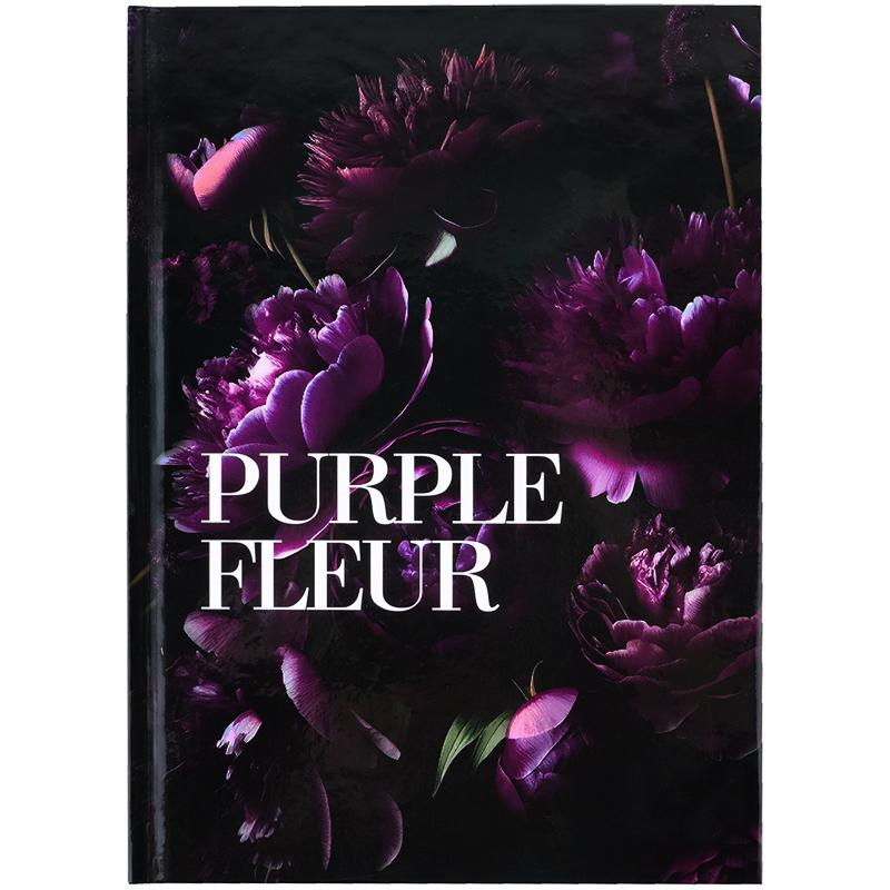 Блокнот А5 96 аркушів клітинка тверда обкладинка «Purple fleur»